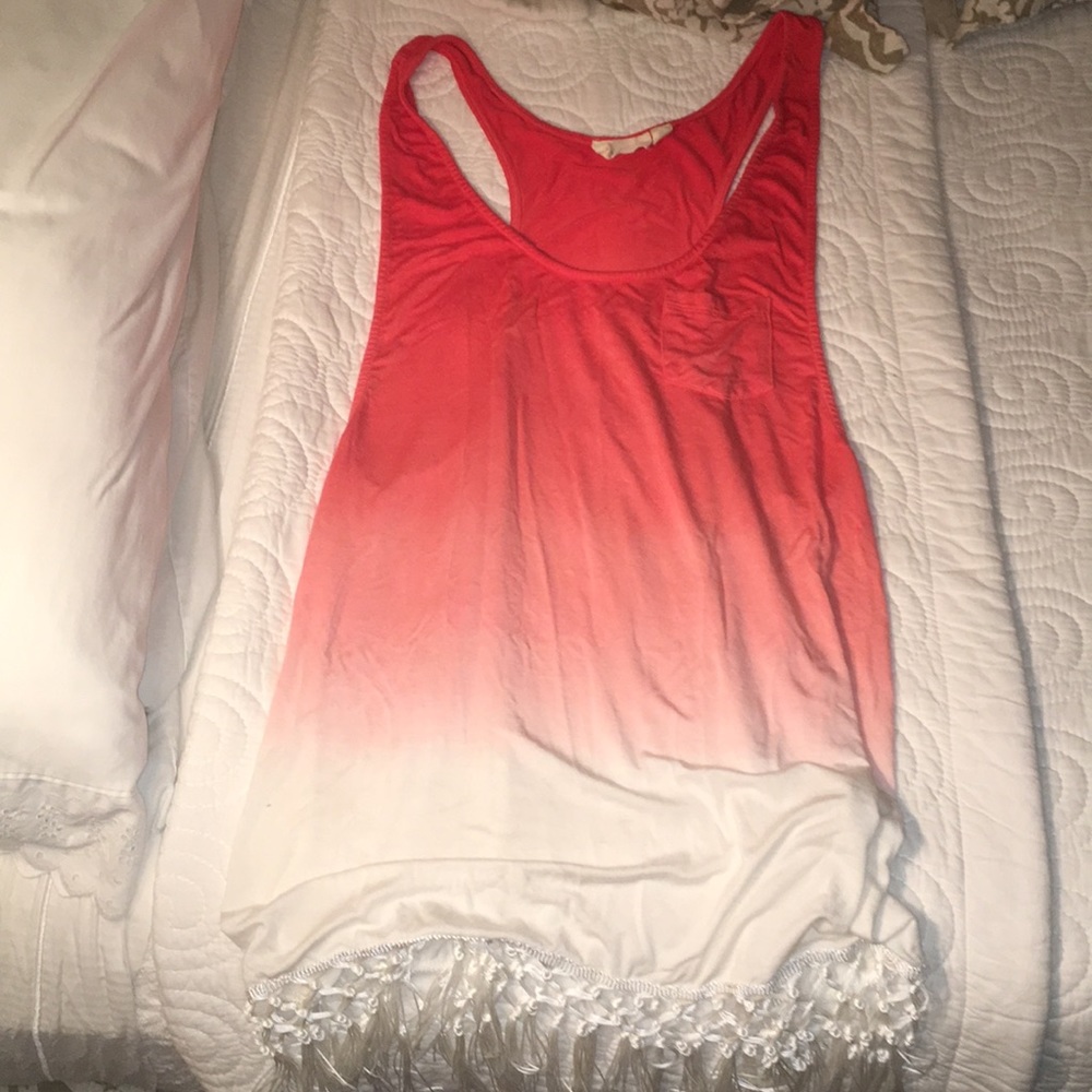Ombré Orange & White Beach coverup